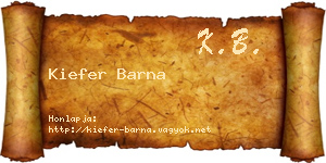 Kiefer Barna névjegykártya