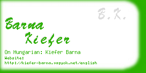 barna kiefer business card